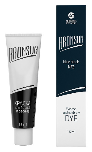 Краска для ресниц и бровей Sexylashes BRONSUN иссиня-чёрный №3, 15 мл