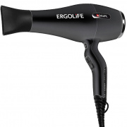 Фен DEWAL ERGOLIFE, черный софттач, вес 590гр, 2200Вт, ионизация, 2 нас, провод 3м