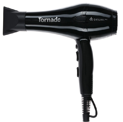 Фен DEWAL PRO TORNADO, черный, 2300Вт, ионизация, 2 насадки