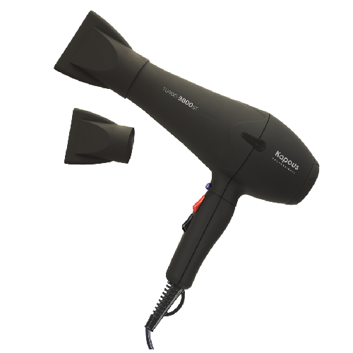 Профессиональный фен для укладки волос Turbo 3800ST Kapous Professional, черный