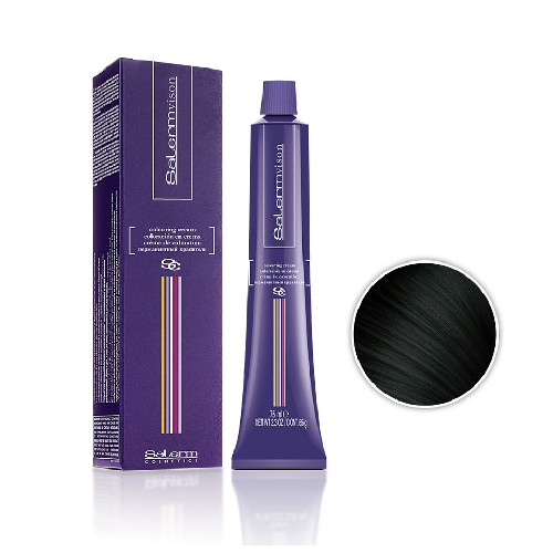 1.0 Перманентный краситель черный холодный , Salermvision Salerm Cosmetics, 75 мл 